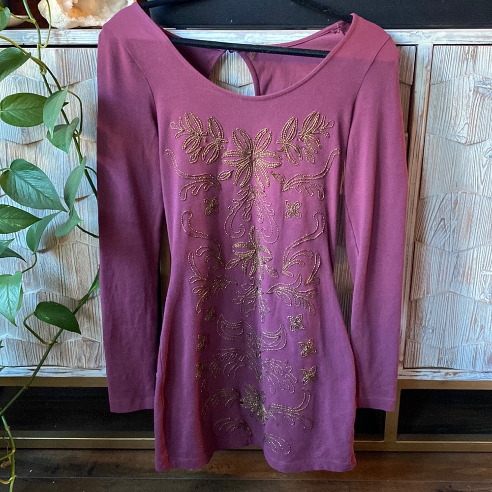 Free People Embroidered Body Con Dress